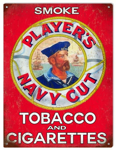 Vintage Players Navy Cut Tobacco Metal Sign