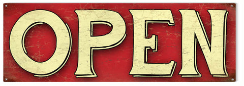 Vintaged Open Metal Sign