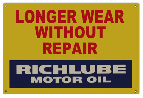 Richlube Motor Oil Metal Sign