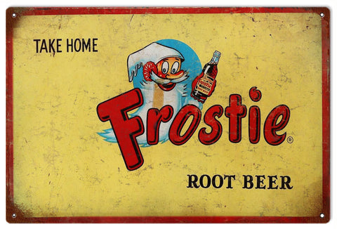 Vintage Frostie Root Beer Metal Sign