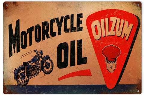 Vintage Oilzum Motorcycle Metal Sign