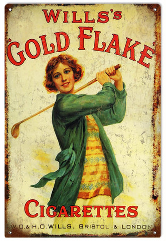 Wills Gold Flake Cigarette Metal Sign