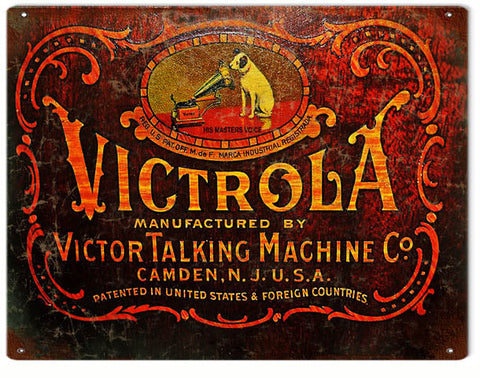 Vintage Victrola Metal Sign