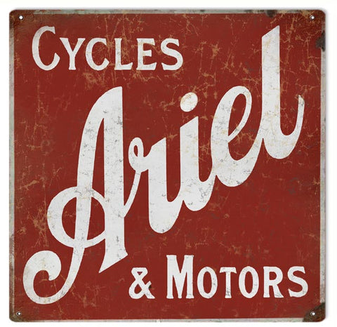 Vintage Ariel Cycles Metal Sign