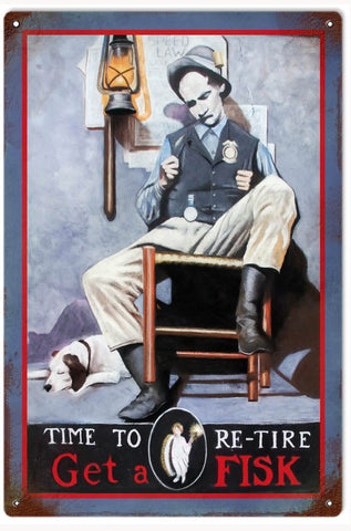 Vintage Fisk Tire Metal Sign