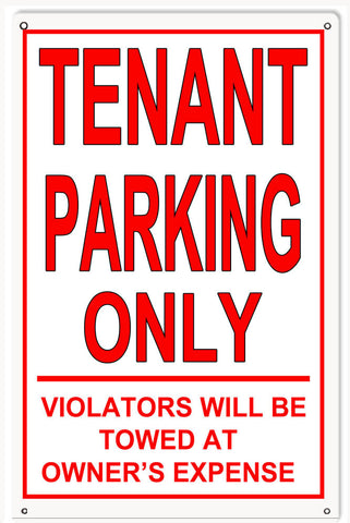 Tenant Parking Metal Sign