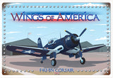 Wings Of America Aviation Metal Sign