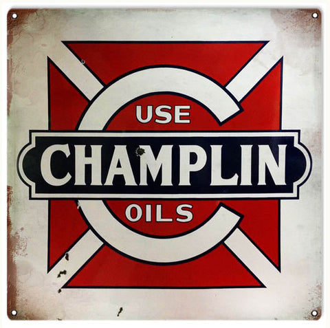 Vintage Champlin Oils Metal Sign