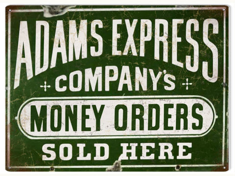 Vintage Adams Express Money Orders Metal Sign