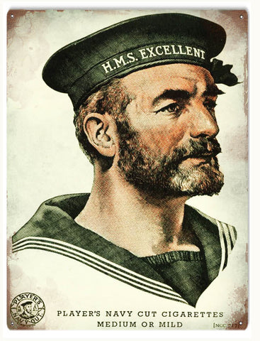 Vintage Players Navy Cut Tobacco Metal Sign