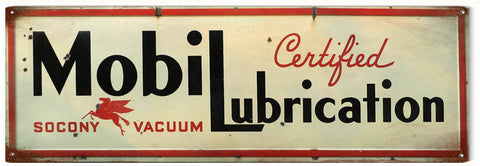 Vintage Mobil Lubrication Metal Sign