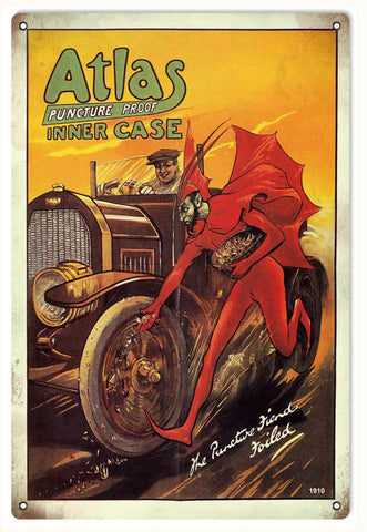 Vintage Atlas Inner Case Metal Sign