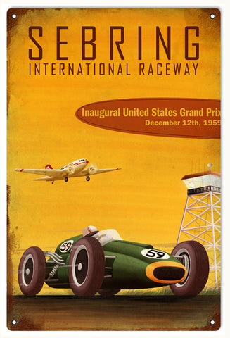 Vintage Sebring Raceway Metal Sign