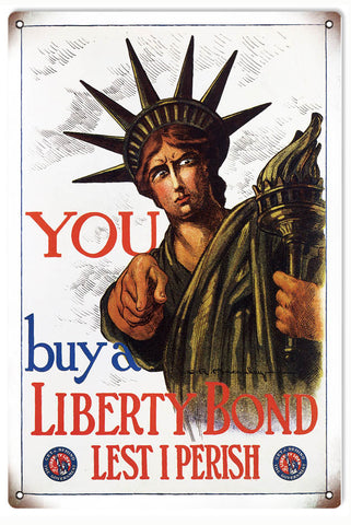 Vintage Liberty Bond Metal Sign