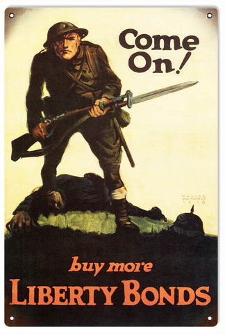 Vintage Liberty Bonds Metal Sign