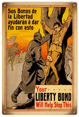Vintage Liberty Bonds Metal Sign
