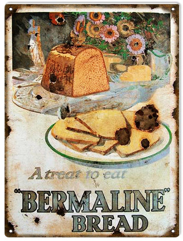 Vintage Bermaline Bread Metal Sign