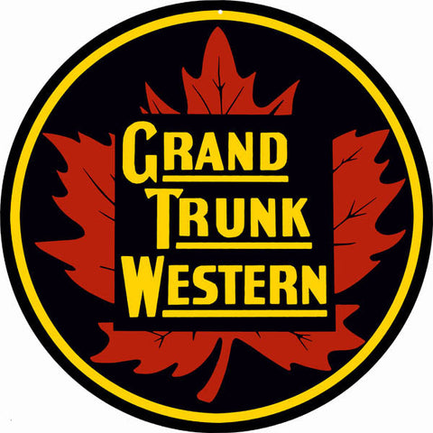 Grand Trunk Western Railroad Metal Sign