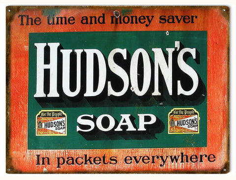 Vintage Hudsons Soap Metal Sign