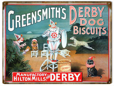 Vintage Greensmiths Dog Biscuits Metal Sign