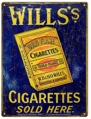 Vintage Wills Cigarettes Metal Sign
