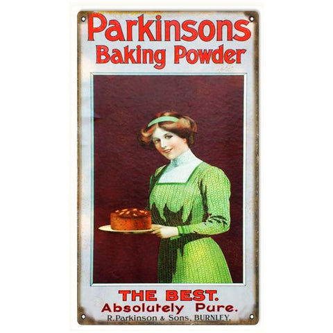 Vintage Parkinsons Baking Powder Metal Sign