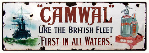 Vintage Camwal Waters Metal Sign