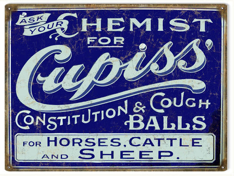 Vintage Cupiss For Animals Metal Sign