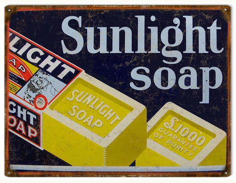 Vintage Sunlight Soap Metal Sign