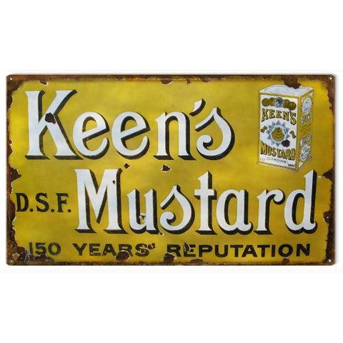Vintage Keens Mustard Metal Sign