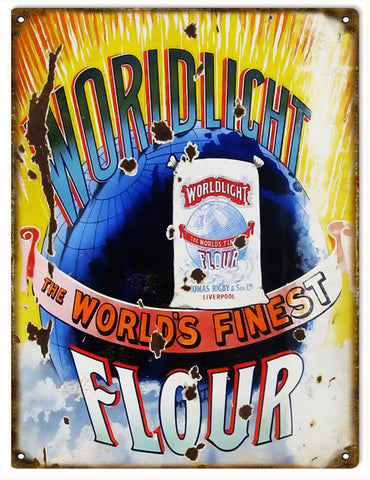 Vintage Worldlight Flour Metal Sign