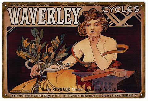 Vintage Waverley Bicycle Metal Sign