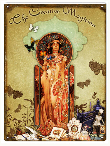 Vintage Magician Metal Sign