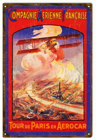 Vintage Tour De Paris Metal Sign