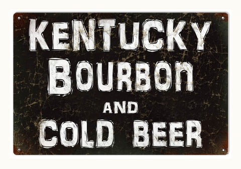 Vintage Kentucky Bourbon Bar Metal Sign