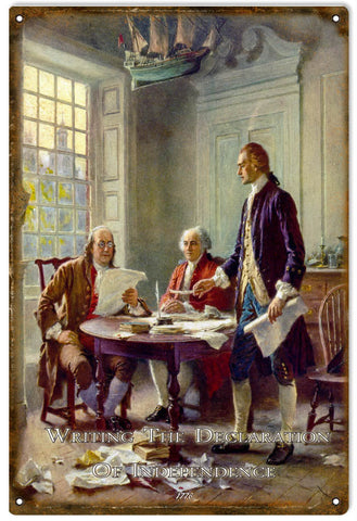 Vintage Declaration Of Independence Metal Sign