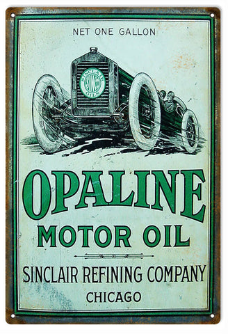 Vintage Opaline Motor Oil Metal Sign