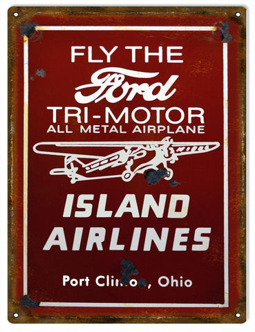 Vintage Island Airlines Metal Sign
