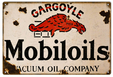 Vintage Gargoyle Mobiloil Metal Sign