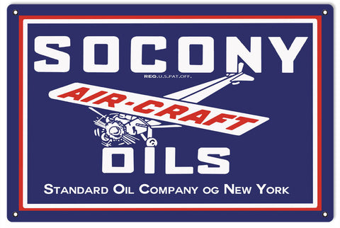 Socony Air Craft Oil Metal Sign