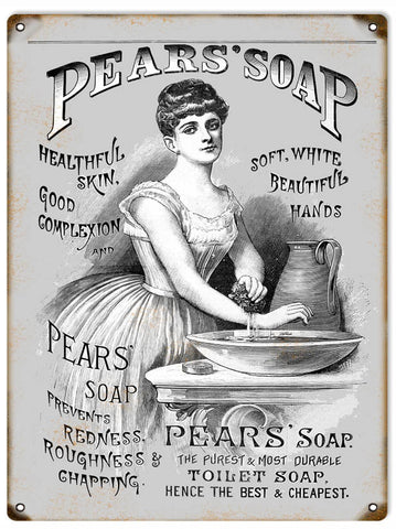 Vintage Pear Soap Metal Sign