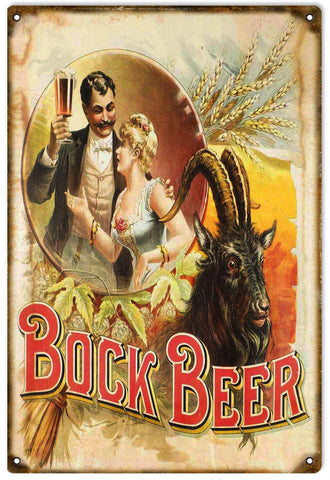 Vintage Bock Beer Metal Sign