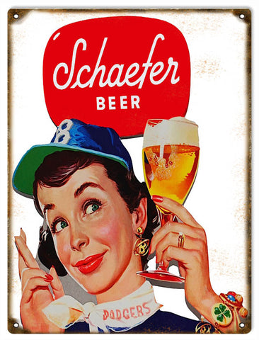 Vintage Schaefer Beer Metal Sign