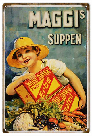 Vintage Maggis Erbs Metal Sign