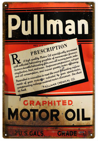 Vintage Pullman Motor Oil Metal Sign