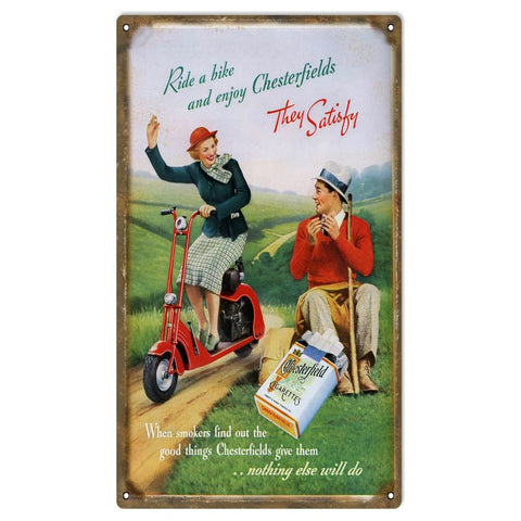 Vintage Chesterfield Cigarette Metal Sign
