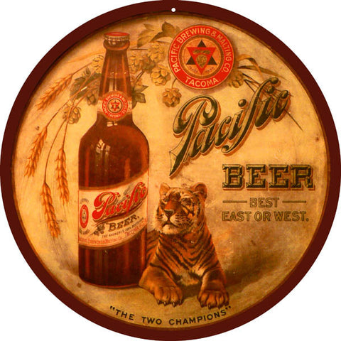 Vintage Pacific Beer Metal Sign