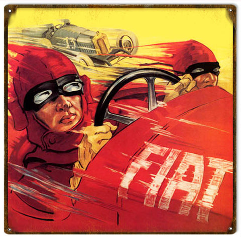 Vintage FIAT Automobile Metal Sign