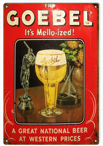 Vintage Goebel Beer Metal Sign