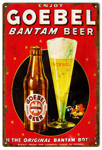 Vintage Goebel Beer Metal Sign